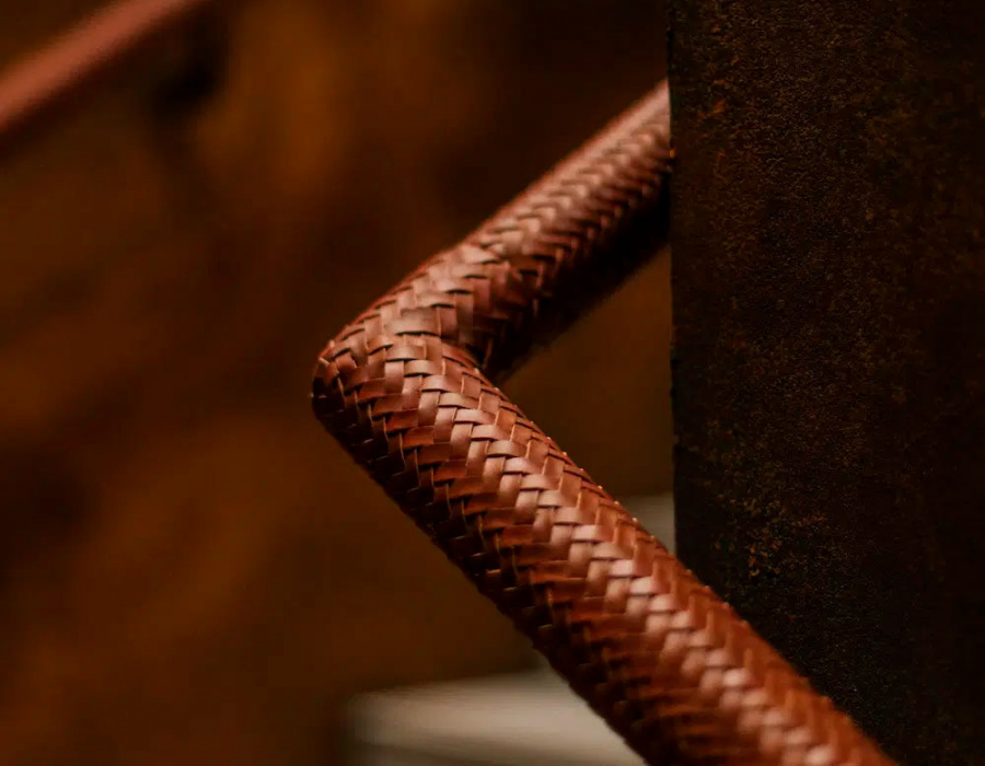 Corten-effect coating Oxydecor Rust in the Polène showroom, London, UK.